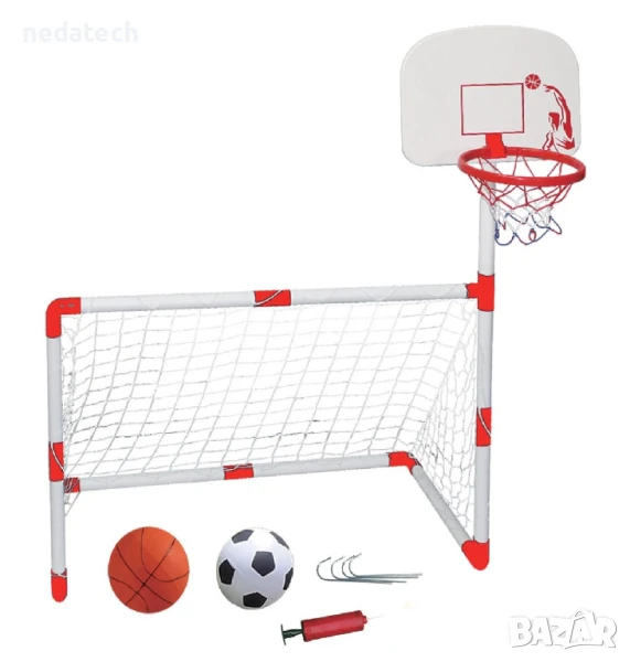 2в1 Футболна и баскетболна врата, 100x46x68см., снимка 1