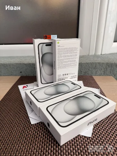 24м‼️Нов•iphone 15 •ЛИЗИНГ от 56лв айфон Black 15 син, снимка 1