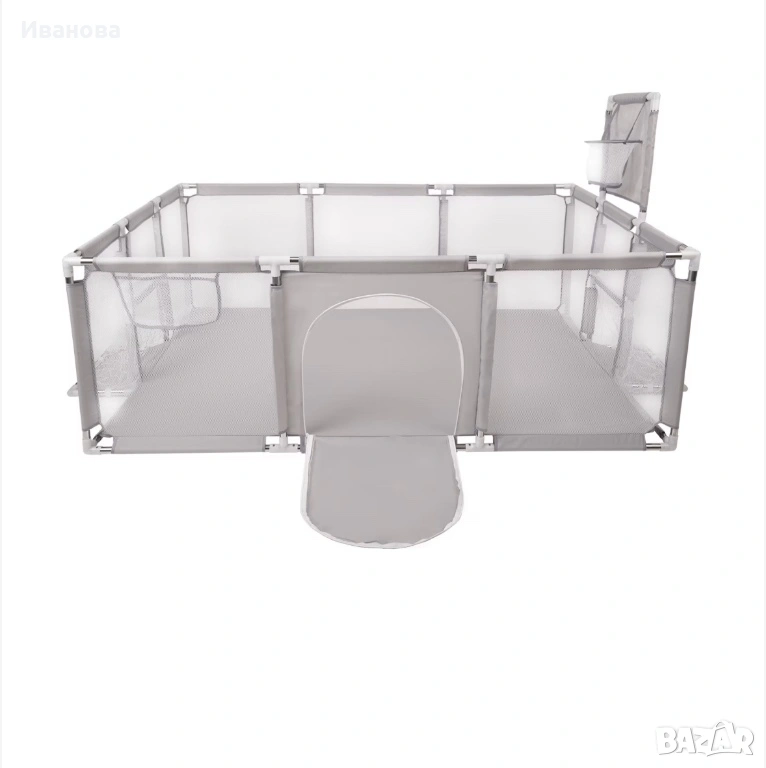 Кът за игра Selonis, Полиестер/Полиетилен, 180x122x62 см, Сив, 1 година+, снимка 1