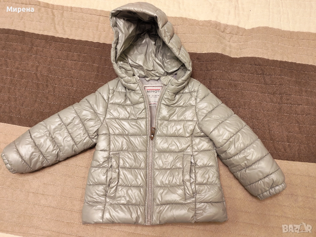 Металическо сиво яке за 2 годишно момиче MINOTI, снимка 1