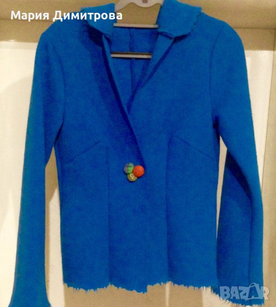 Модерно бутиково сако с качулка 100% Вълна НОВО, снимка 1