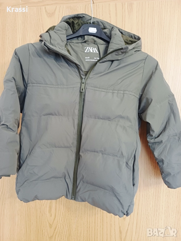 Zara зимно детско яке в зелено 116, снимка 1