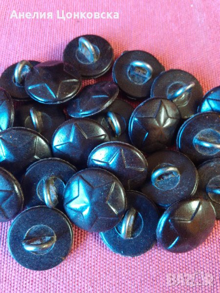 Военни копчета бакелит 23 бр.50-те г., снимка 1