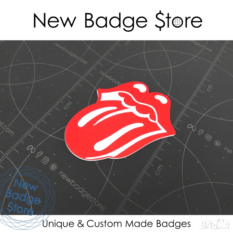 Къстъм Надписи за КИТАРИ - Rolling Stones лого, снимка 1