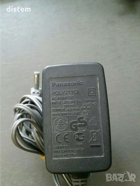 Зарядно устройство за безжичен телефон Panasonic адаптер Pqlv219ce 6.5v 500ma , снимка 1