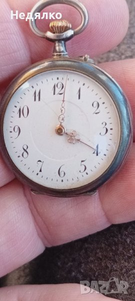 Moesa,швейцарски джобен часовник,сребро,злато,ниело, снимка 1