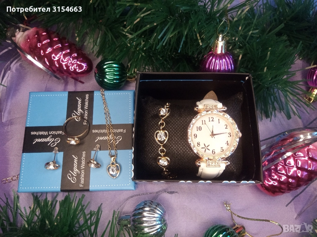 Дамски комплект часовник с бижута , снимка 1