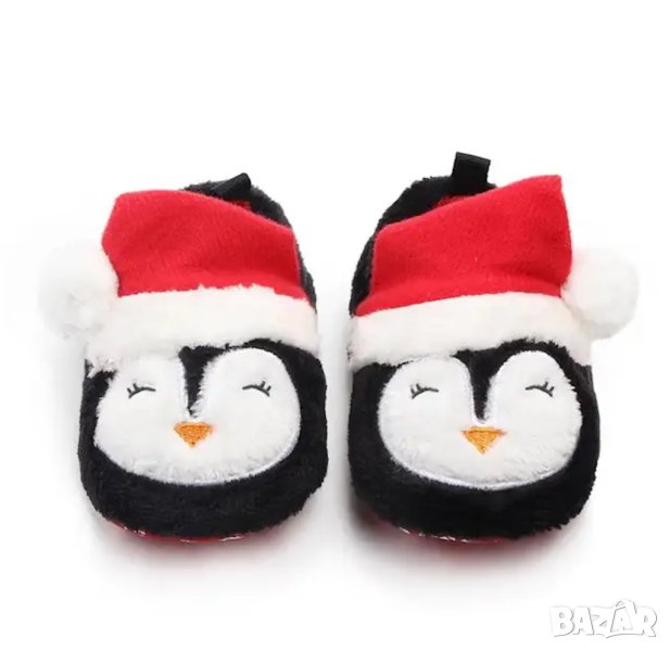 Коледни пантофи с пингвини за бебе, снимка 1