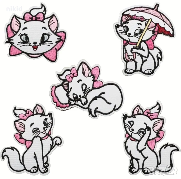 Коте Мари Marie Cat апликация за дреха дрехи самозалепваща се, снимка 1