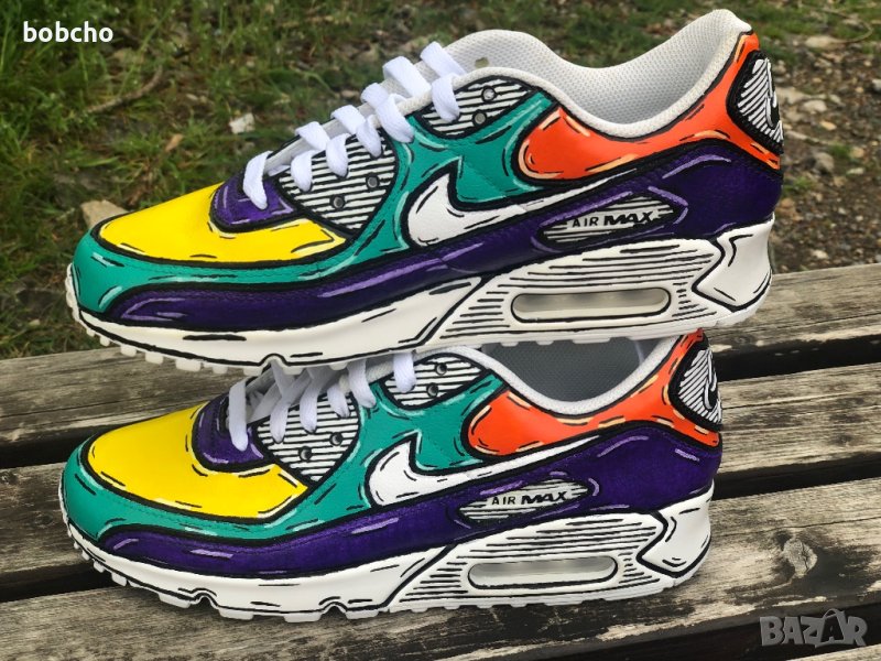 Nike air max 90 100% оригинал cartoon customized ръчно рисувани, снимка 1