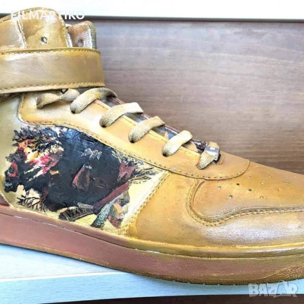 Ръчно рисувани кожени кецове, снимка 1