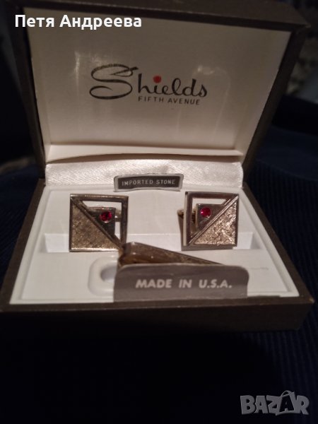 Комплект копчета за ръкавели и  щипка за вратовръзка Shields , снимка 1