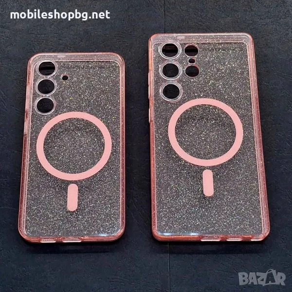 Samsung Galaxy S25 /S25 Ultra кейс MagSafe розов с брокат , снимка 1