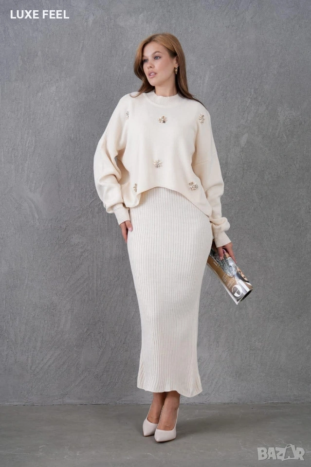 Дамска Рокля + Пуловер ⚜️, снимка 1
