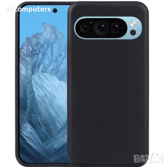 Силиконов кейс iPaky матиран и Протектор За Google Pixel 9/Pixel 9 Pro, Черен, снимка 1