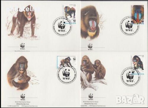 Екваториална Гвинея 1991 - 4 броя FDC Комплектна серия - WWF, снимка 1