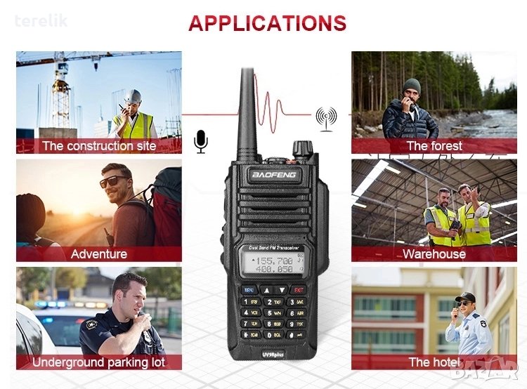 !Промоция Baofeng UV 9R PLUS 15W, нови 9800mAh + 3 подар Радиостанция двубандова  136-174 400-520, снимка 1