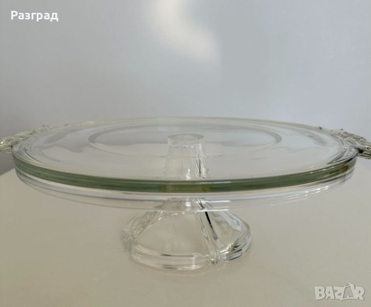 Кристално плато за торта, снимка 1