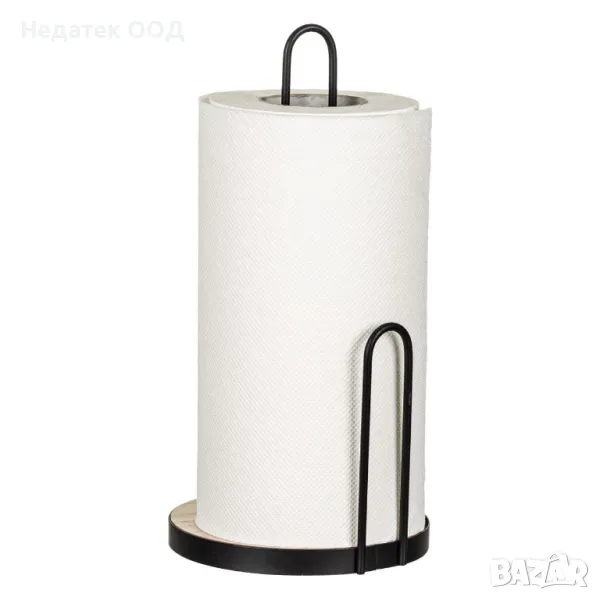 Поставка за кухненска ролка, С ограничител, Черна, 15x30см, снимка 1