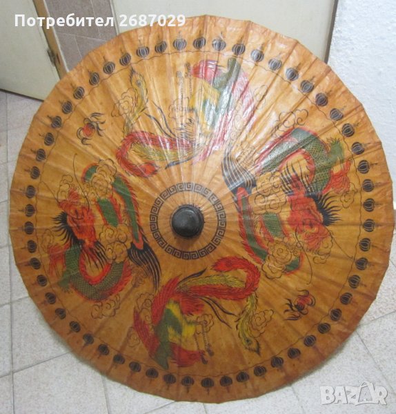 Япония / Китай Азия чадър. хартия дърво, дракон феникс, снимка 1