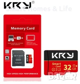 Micro SD Memory Card / TF Карта Памет 32 GBClass 10 + Адаптер, снимка 1