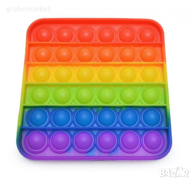 Антистрес фиджет игра Pop IT дъга, снимка 1