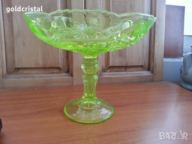 Кристална купа фруктиера ураново стъкло