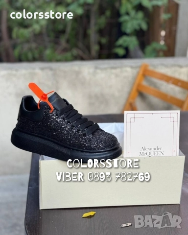 Черни брокатени кецове Alexander McQueen/BR70y