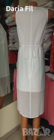 Дълга бяла рокля - тюл с подплата, снимка 3 - Рокли - 37757160