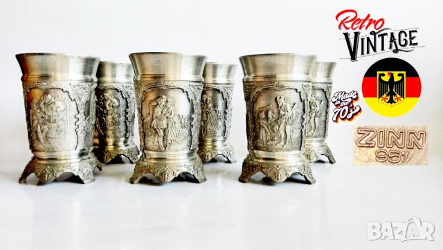 Калаени релефни чаши, снимка 1 - Колекции - 37563042