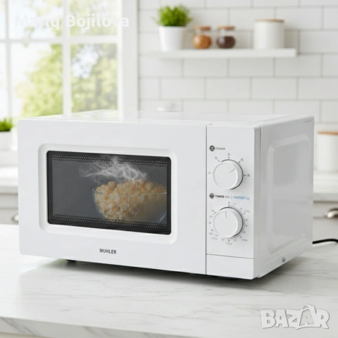 Микровълнова фурна MUHLER MO-5009 20L – 700W, механичен контрол, снимка 3 - Микровълнови - 53500181