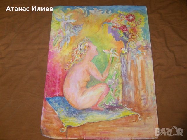"Разговор" красива картина на художничката Десислава Илиева, снимка 5 - Картини - 38817546