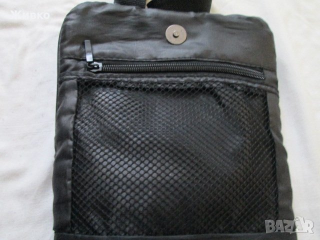 BB design черна чанта за през рамо от естествена кожа., снимка 5 - Чанти - 26230208