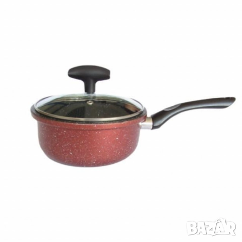 Касерола с капак Rosberg, 16 см, 1.6 л, Мраморно незалепващо покритие, Индукция, Бордо меланж, снимка 2 - Съдове за готвене - 52137491