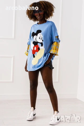 Дамска блуза с дълги ръкави Mickey, 4цвята , снимка 3 - Блузи с дълъг ръкав и пуловери - 50490894