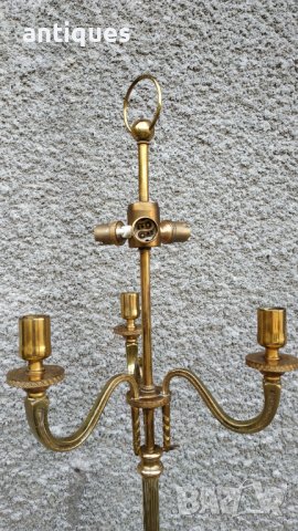 Стар месингов свещник - лампа - Английски - Антика, снимка 11 - Антикварни и старинни предмети - 37860934