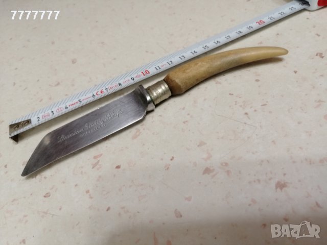 Старо ножче с дръжка от еленов рог, снимка 4 - Антикварни и старинни предмети - 27855581