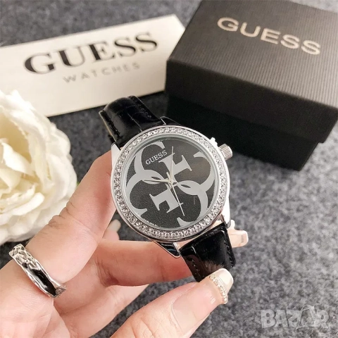 Дамски ръчен часовник Guess с кожена верижка, снимка 6 - Дамски - 52221048