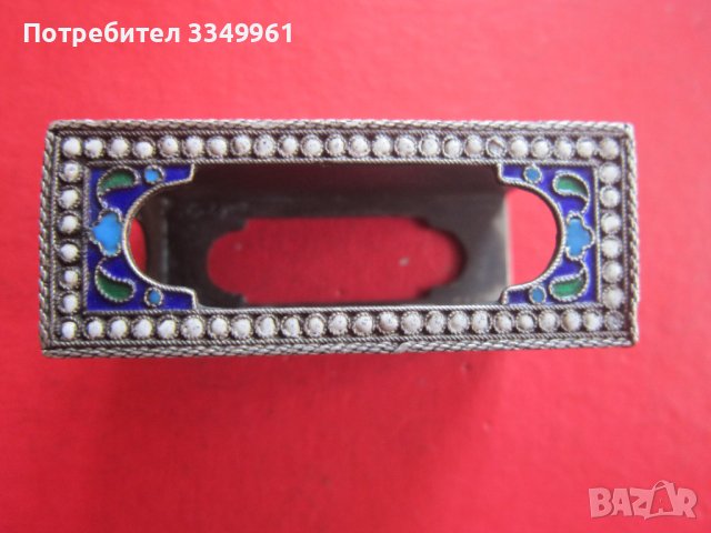Руска сребърна кутия кибритник с емайл Царска Русия, снимка 7 - Други ценни предмети - 36693390