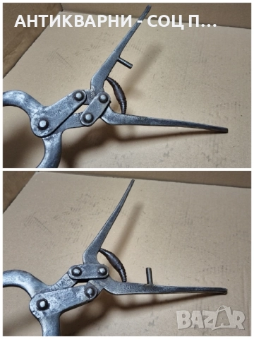 Старинни Ковани Клещи За Рязане На Плочки / 1,3 кг. , снимка 6 - Антикварни и старинни предмети - 52307516