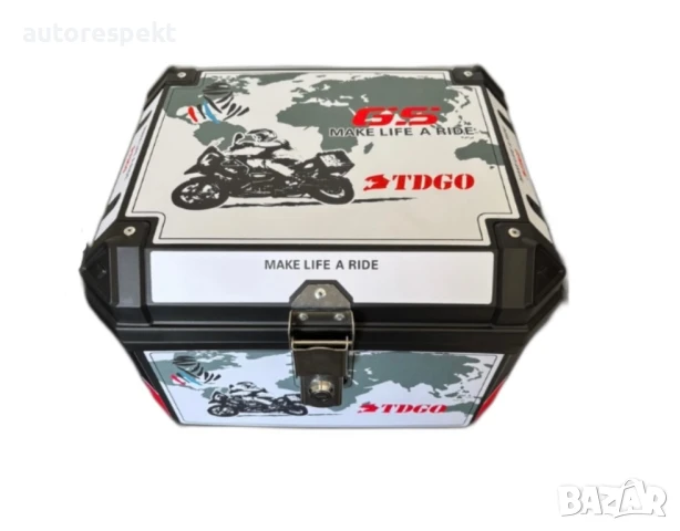 Куфар за мотоциклет , скутер , мотор , атв 45 ЛИТРА - ЦВЕТЕН, снимка 3 - Аксесоари и консумативи - 50889486