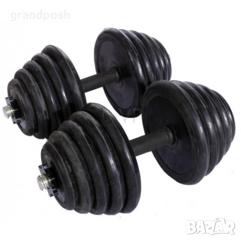 Гумени дъмбели с железни дръжки топ цена дискове тежести лостове, снимка 6 - Фитнес уреди - 52216386