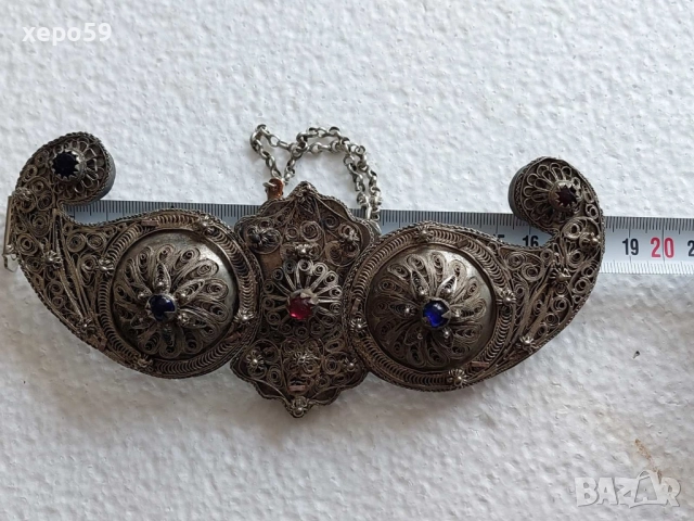 Сребърна високопробна филигранна пафта-пафти,, снимка 2 - Антикварни и старинни предмети - 52217892