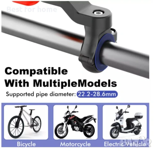 Quad Lock Стойка за телефон за Мотор и Велосипед – Удароустойчива, с Двойно заключване и 360° въртен, снимка 5 - Аксесоари за велосипеди - 53166378