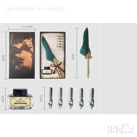 Подаръчен комплект перо за писане и бутилка с мастило, снимка 2 - Арт сувенири - 47279178