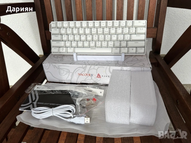 Механична Клавиатура Ajazz x Nacodex NK61 / 60% / Cherry MX Red Switch-ове / Hot swap /