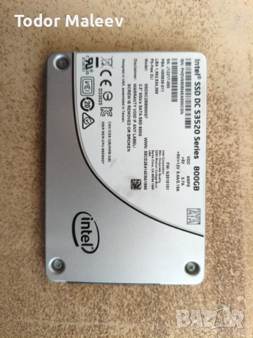 Продавам SSD хард диск Intel SSD DC S3520 800GB SATA3, снимка 3 - Твърди дискове - 53271191
