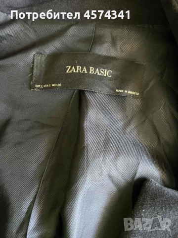 Тъмносиньо дамско палто ZARA, снимка 2 - Сака - 51474647