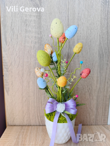 Плетени великденски яйца-зайчета и великденска декорация, снимка 1 - Други - 44901330