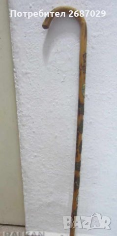 Стар дървен Туристически бастун с 9 метални значки, дърво, снимка 5 - Други ценни предмети - 28951379